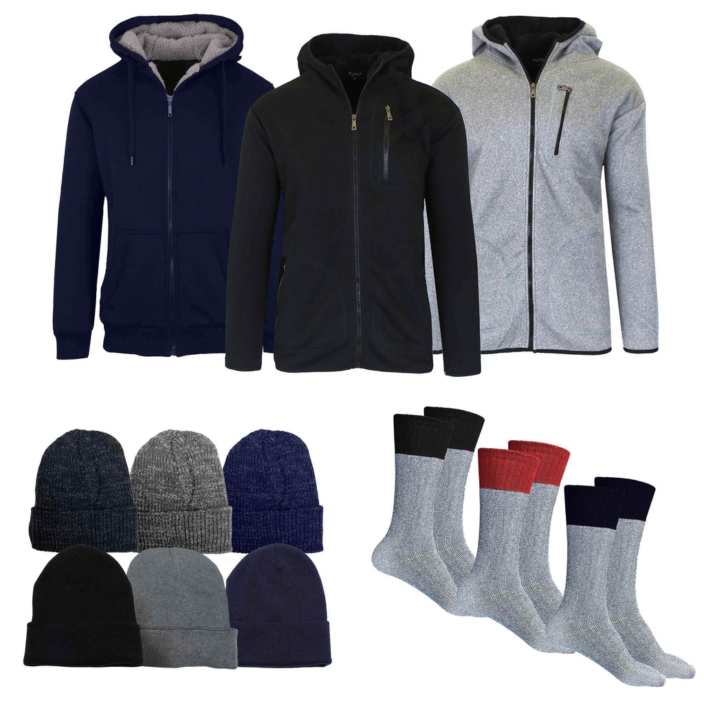 5-Piece: Men's Sherpa Winter Gift Set