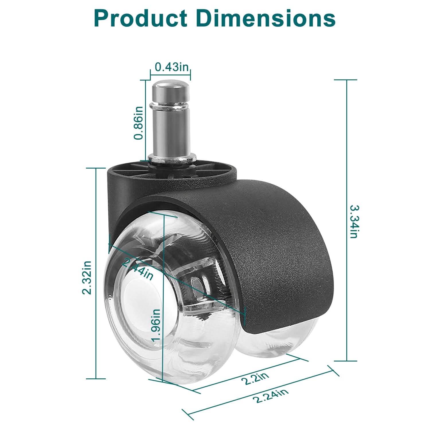 5-Piece: Office Chair Wheels Replacement