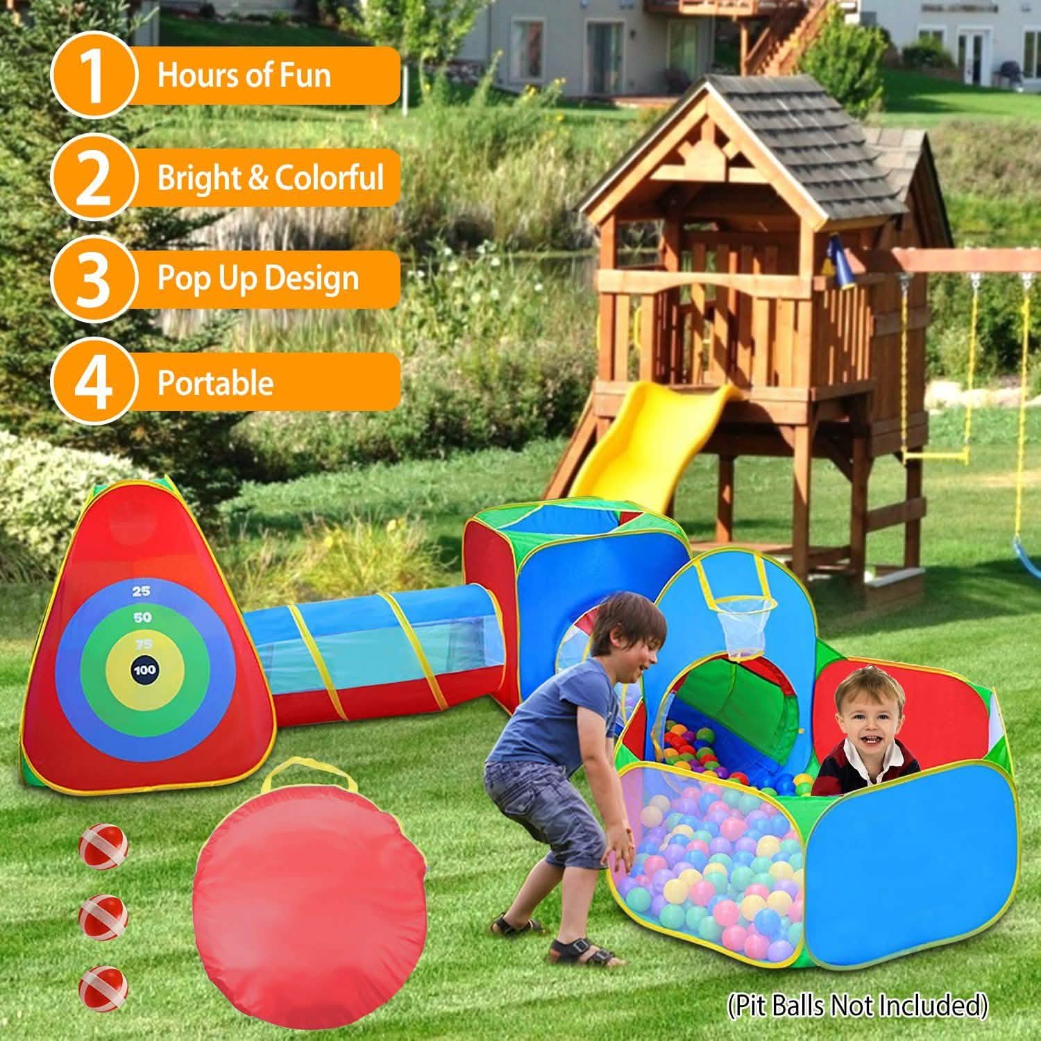 5 pièces : Tentes de jeu et piscine à balles pour enfants pop-up