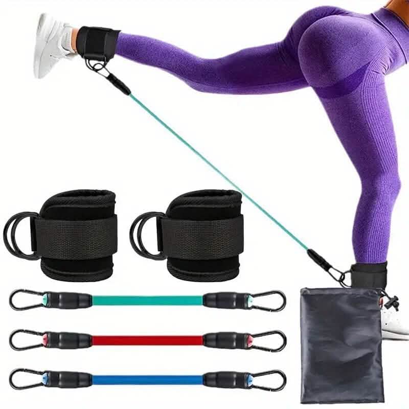 Lot de 5 : Bandes de Résistance avec Sangles de Cheville