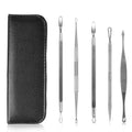 Ensemble de 5 pièces : Kit Dissolvant de Points Noirs en Acier Inoxydable, Outil pour l'Extraction des Boutons