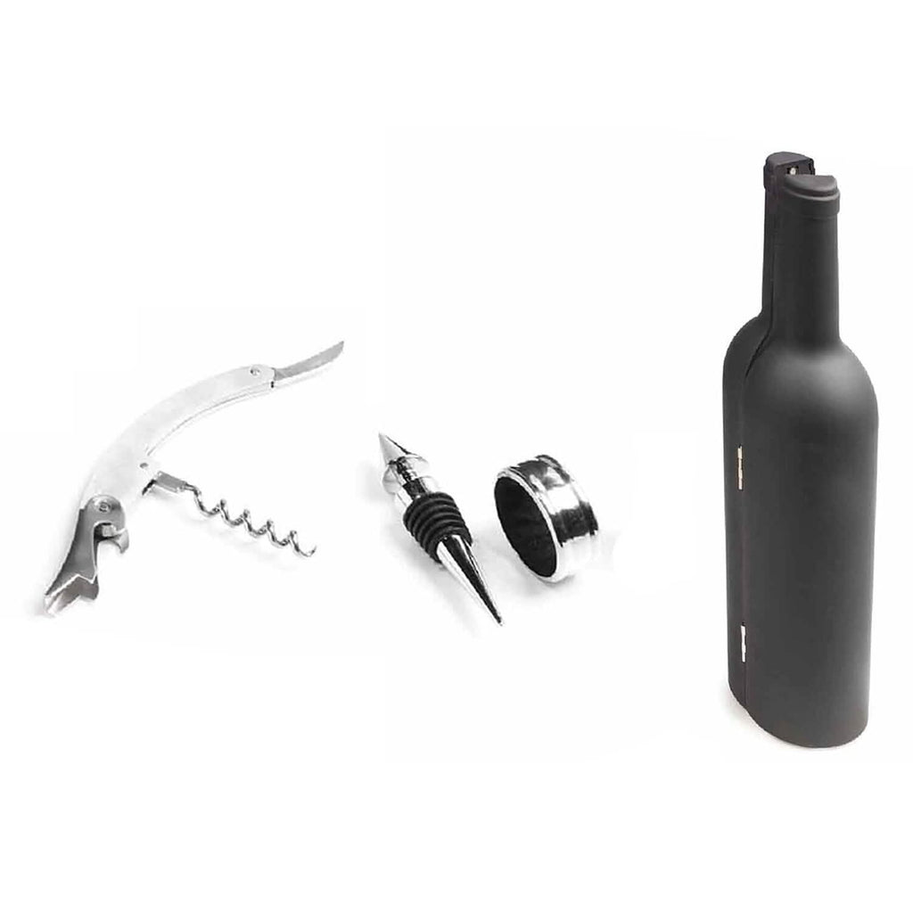 5-Piece: Wine Opener Set with Bottle-Shaped Case