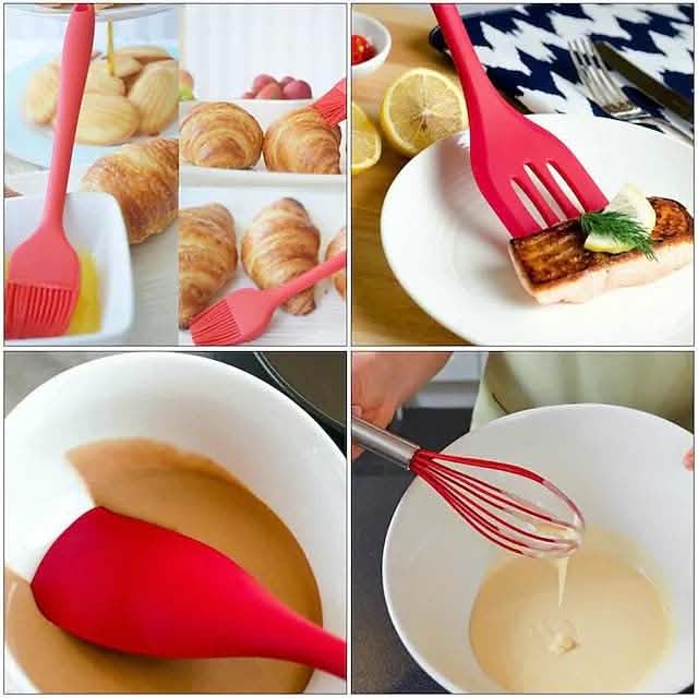 Ensemble de 5 ustensiles de cuisine en silicone
