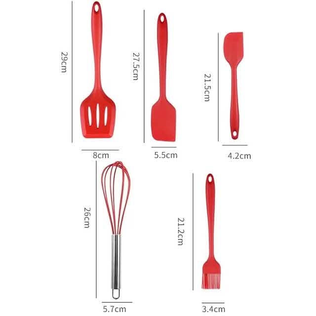 Ensemble de 5 ustensiles de cuisine en silicone