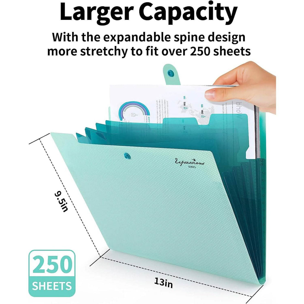 Chemise à 5 compartiments avec étiquettes, organisateur de documents extensible format Lettre