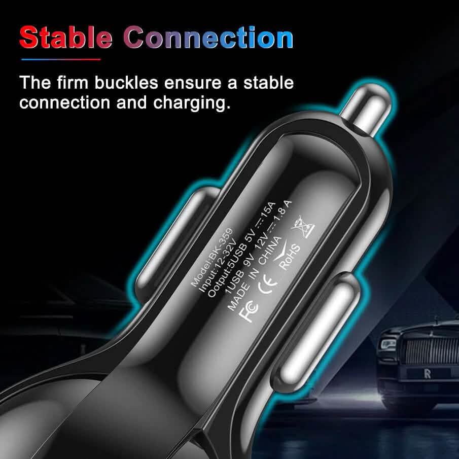Chargeur rapide de voiture USB 5 ports avec affichage LED