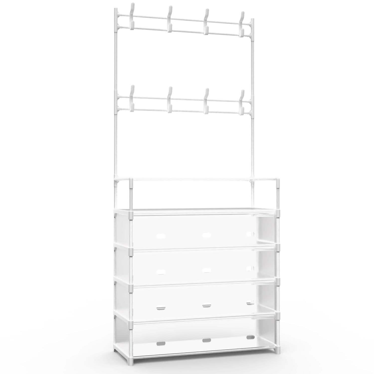 5-Tier Dustproof Entryway Hall Tree Coat and Shoe Rack