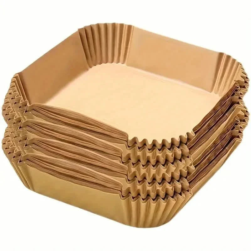 50 pièces : Doublures en papier jetables pour friteuse à air, adaptées aux modèles de 2 à 8 pintes.