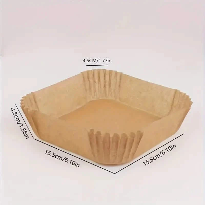 50 pièces : Doublures en papier jetables pour friteuse à air, adaptées aux modèles de 2 à 8 pintes.