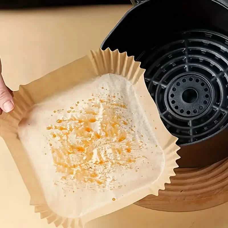 50 pièces : Doublures en papier jetables pour friteuse à air, adaptées aux modèles de 2 à 8 pintes.