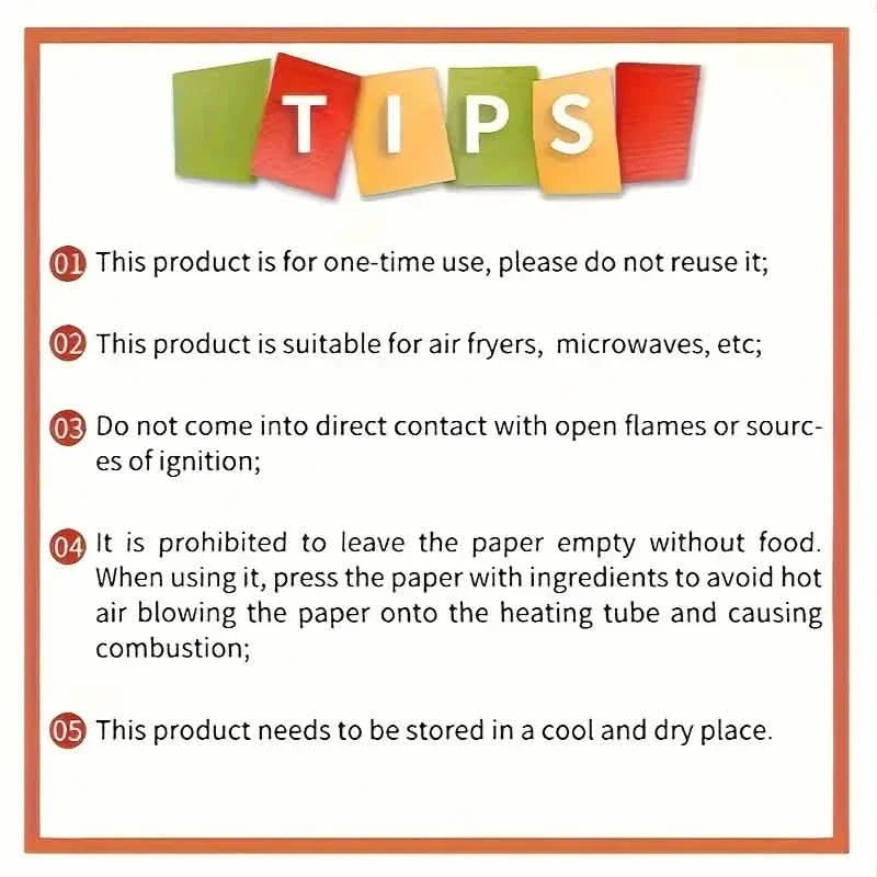 50 pièces : Doublures en papier jetables pour friteuse à air, adaptées aux modèles de 2 à 8 pintes.