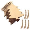 50-Pieces: Wooden Mini Christmas Tree Small Pendant