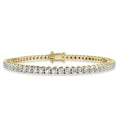 Bracelet de tennis en or jaune 14 carats avec diamants ronds de qualité supérieure de 5,00 carats