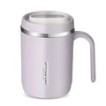 500ml Water Cup with Cover Sealing Silicone Ring Double-layer Leak-proof Drink Water Handle Stainless Coffee Insulated Cup