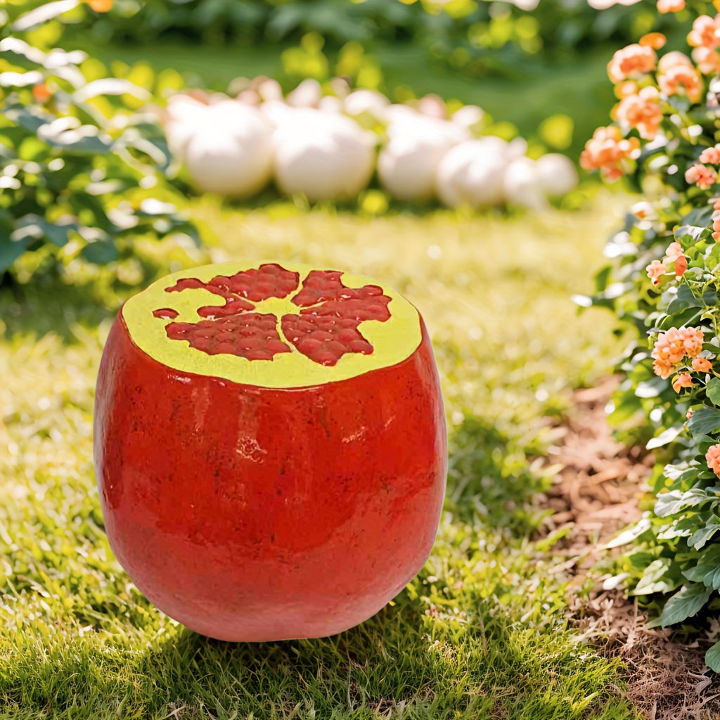 Pomegranate Fruit Stool - Oversized Resin Stool and Side Table