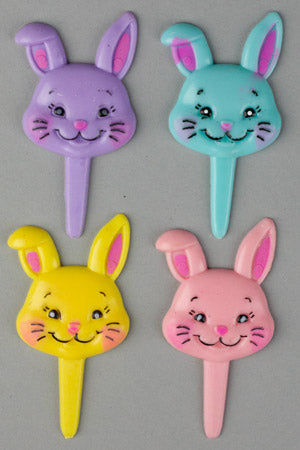 Puffy Bunny Picks, Assortment -72 count,  Size 2-1/2"