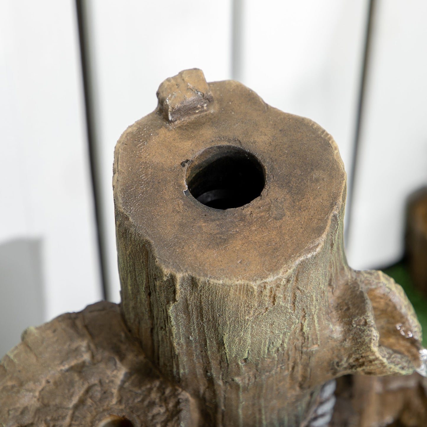 Outsunny Outdoor Fountain with Birdhouse and LED Lights