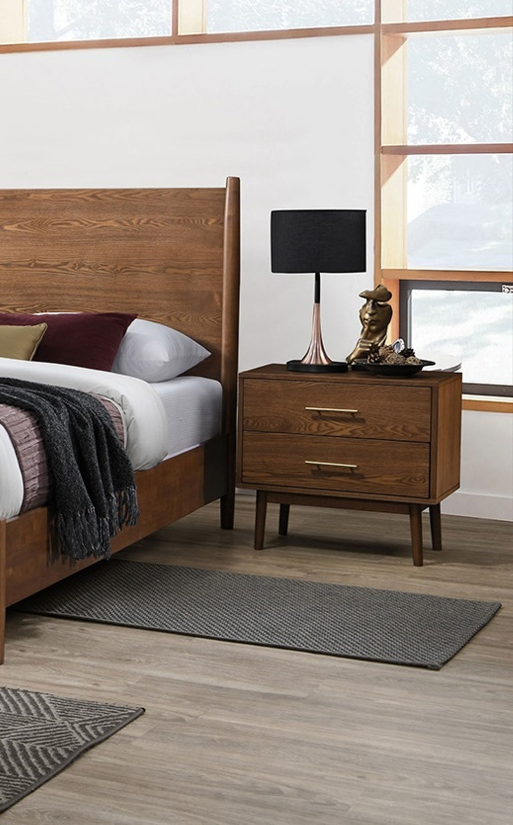 Walnut Color 3-Piece Bedroom Set