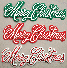 Plaques Joyeux Noël Rouges, Blanches et Vertes 3-1/4" - lot de 144