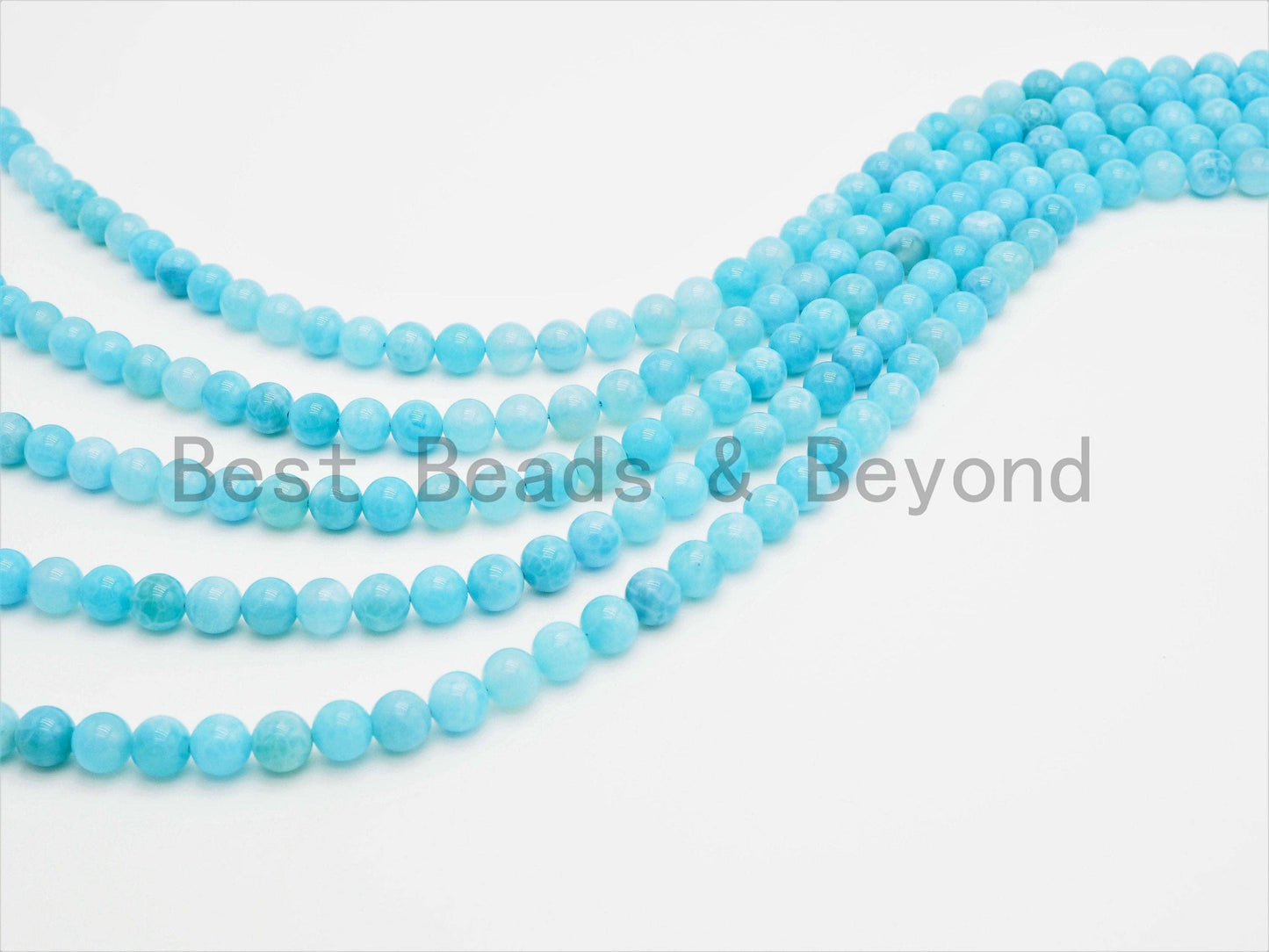 High Quality Chalcedony Beads, Round Smooth 6mm/8mm/10mm/12mm/14mm Natural BLUE Gemstone beads,Blue Beads, 15.5inch strand, SKU#U354