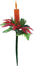 Poinsettia artificielle 6,35 cm avec bougie – lot de 144