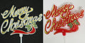 3.5" x 2.5" Merry Christmas w/ Ribbon Plaque - 36 count