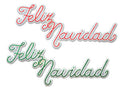 4" Green & Red Feliz Navidad Plaques - 72 count