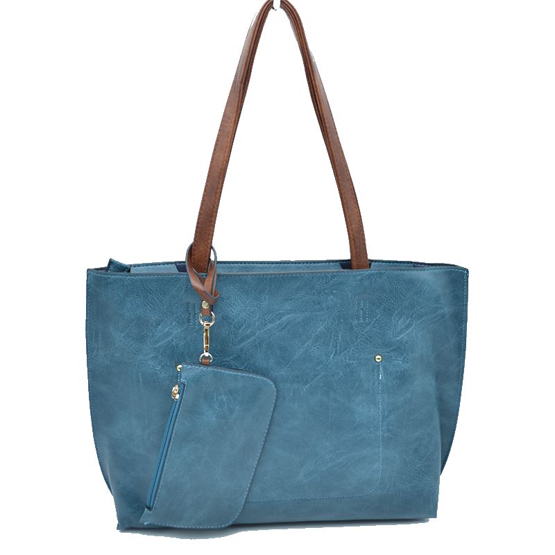 PU Vegan Leather 2 in 1 Tote Crossbody Handbag