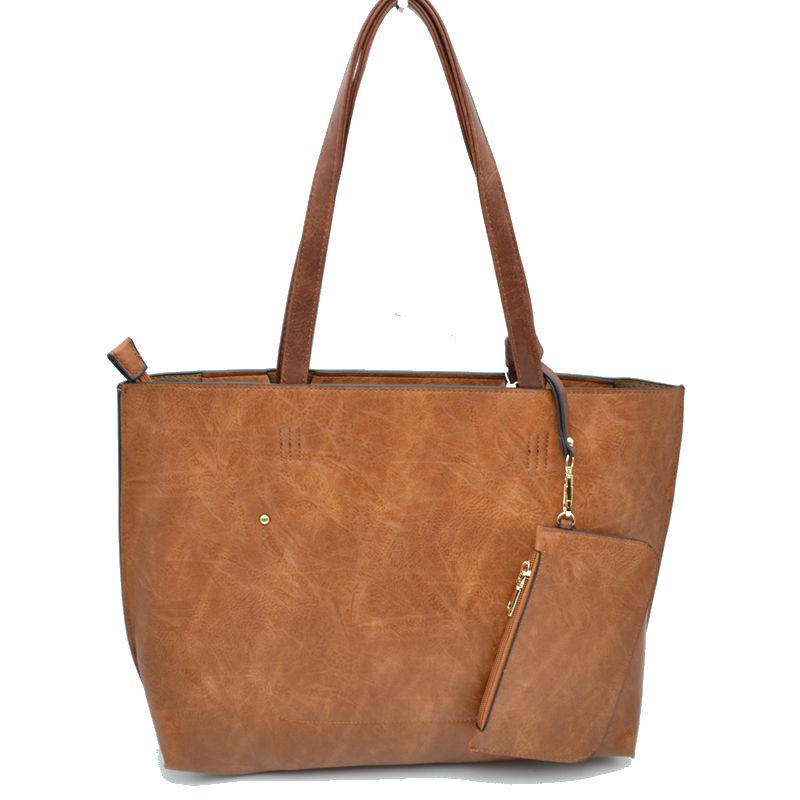 PU Vegan Leather 2 in 1 Tote Crossbody Handbag