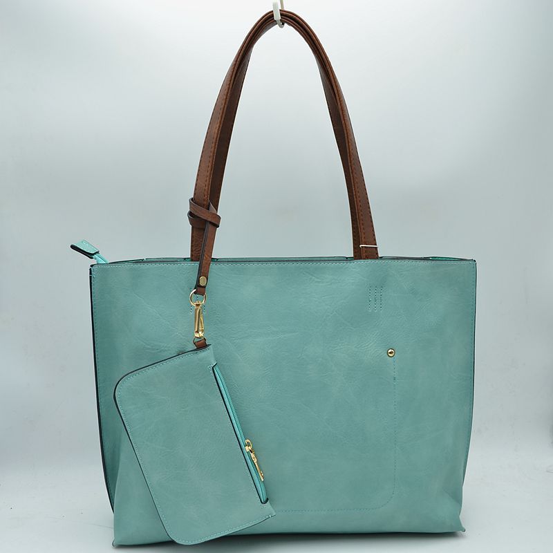 PU Vegan Leather 2 in 1 Tote Crossbody Handbag