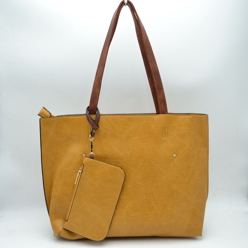 PU Vegan Leather 2 in 1 Tote Crossbody Handbag