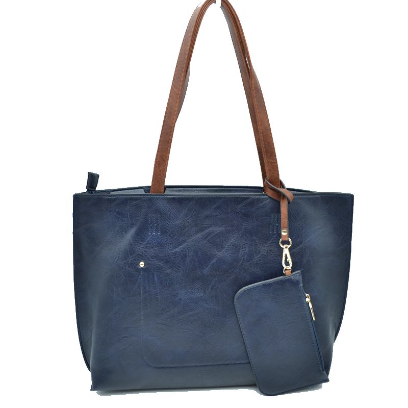 PU Vegan Leather 2 in 1 Tote Crossbody Handbag