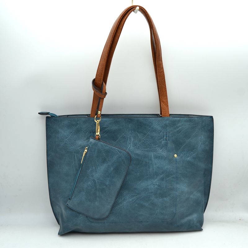 PU Vegan Leather 2 in 1 Tote Crossbody Handbag