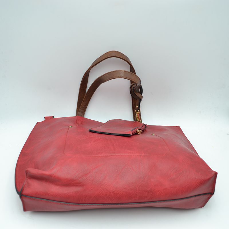 PU Vegan Leather 2 in 1 Tote Crossbody Handbag