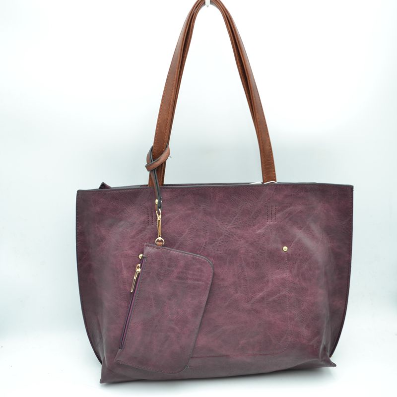PU Vegan Leather 2 in 1 Tote Crossbody Handbag