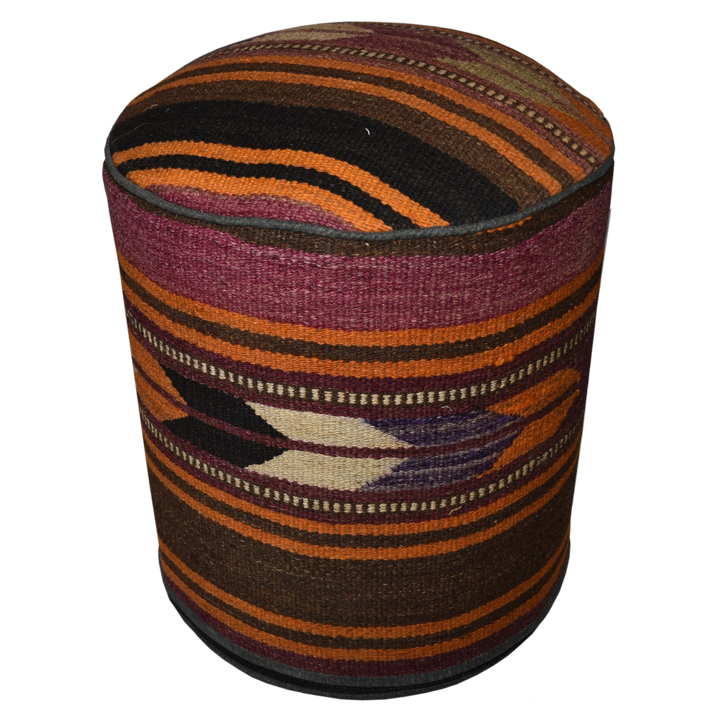 One of a Kind Kilim Rug Pouf Ottoman foot stool - #50
