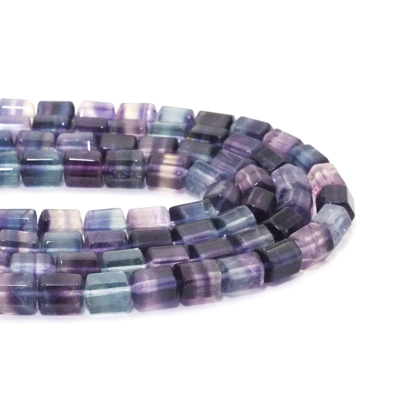 Genuine Fluorite Faceted Tube Beads, 8x10mm, Sku#U1568