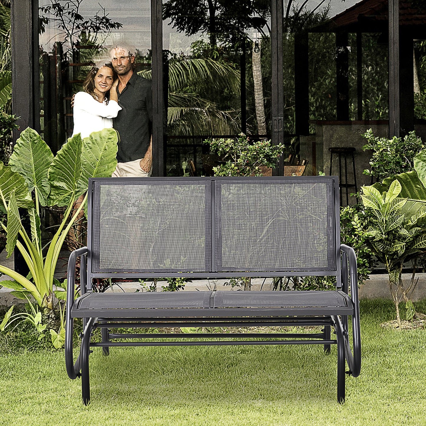 Outsunny 2-Person Outdoor Glider Bench