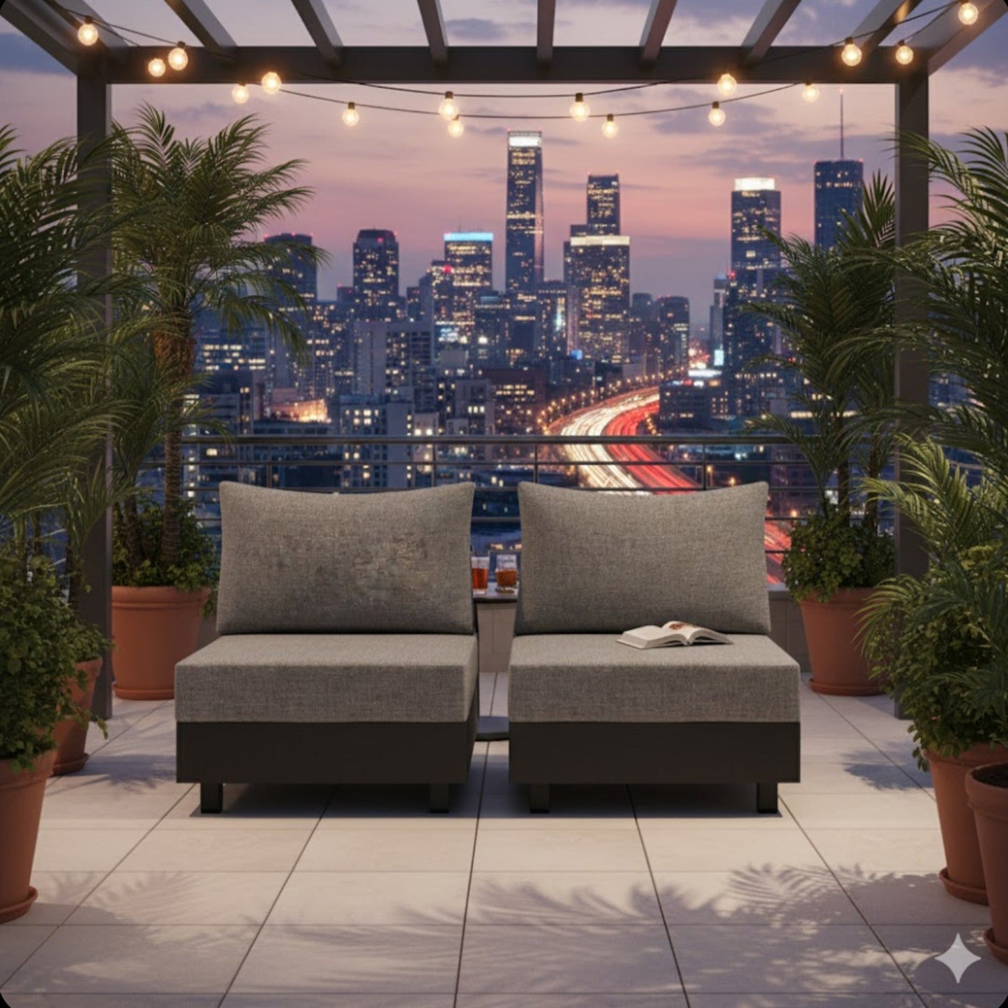 2-Piece Aluminum Patio Seating Set
