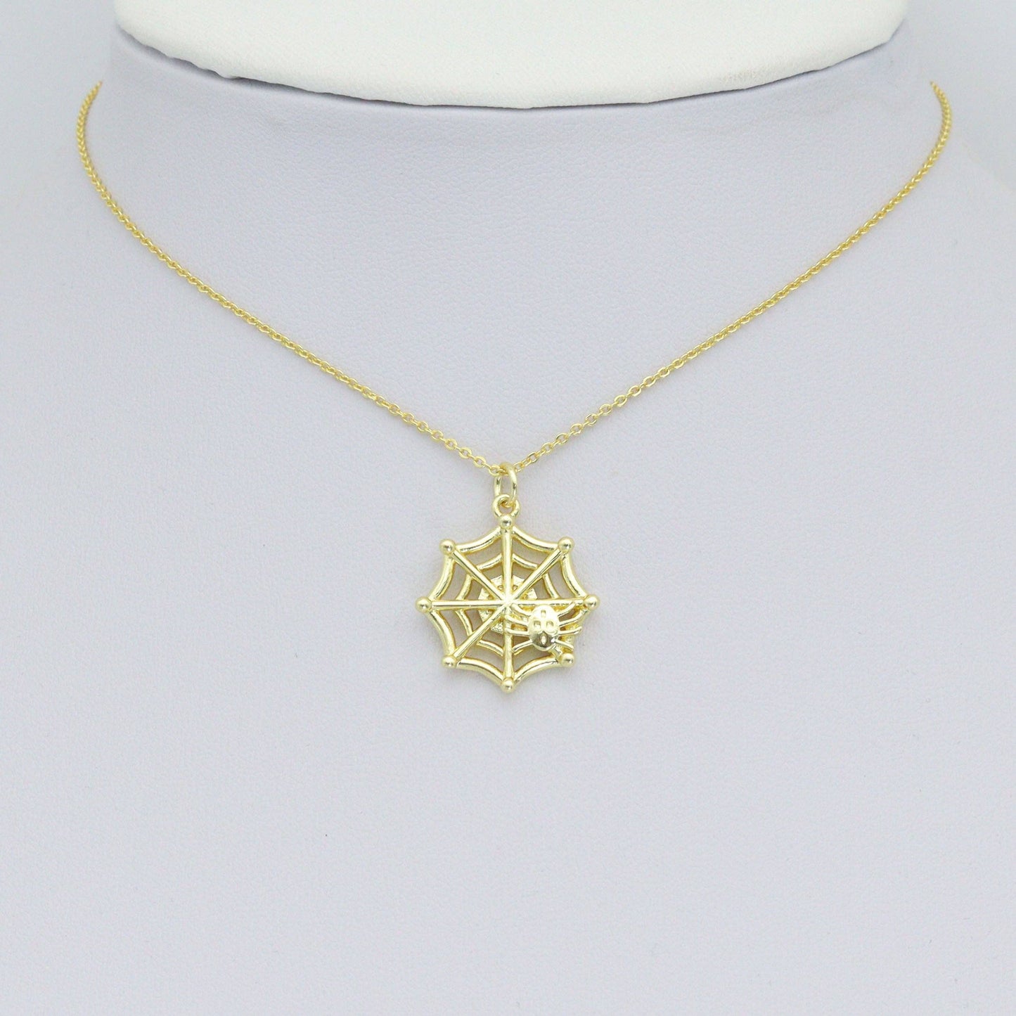 Spider On Spider Web Charm Pendant, halloween charm, Sku#LK1104