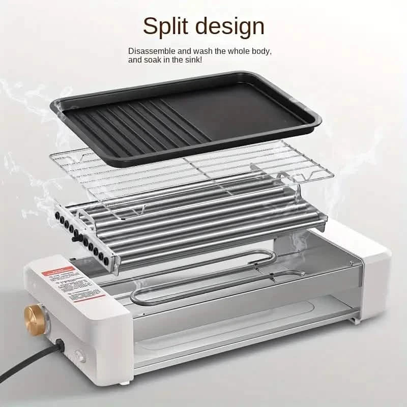 4-in-1 Multifunctional Sausage Grill – Non-Stick, Adjustable Temp, Removable Pan, Kitchen & Dorm Use