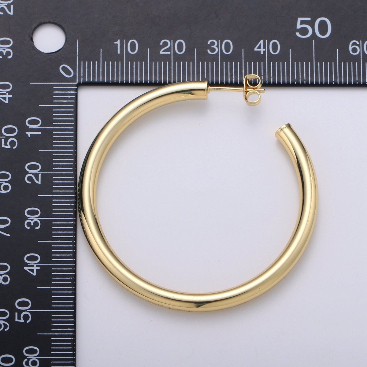 50mm Gold Thick Hoop Earrings, Gold Vermeil Hoop Earrings, Statement Hoops, Tube Hoop Earrings, Large Hoop Earrings, Big Hoop Earrings Q-315