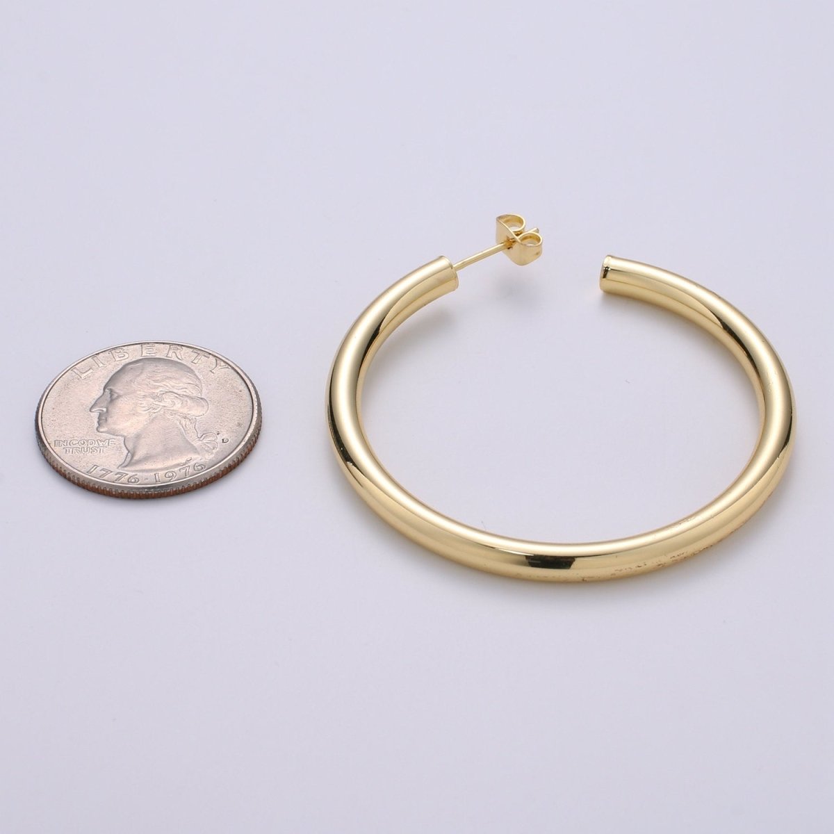50mm Gold Thick Hoop Earrings, Gold Vermeil Hoop Earrings, Statement Hoops, Tube Hoop Earrings, Large Hoop Earrings, Big Hoop Earrings Q-315