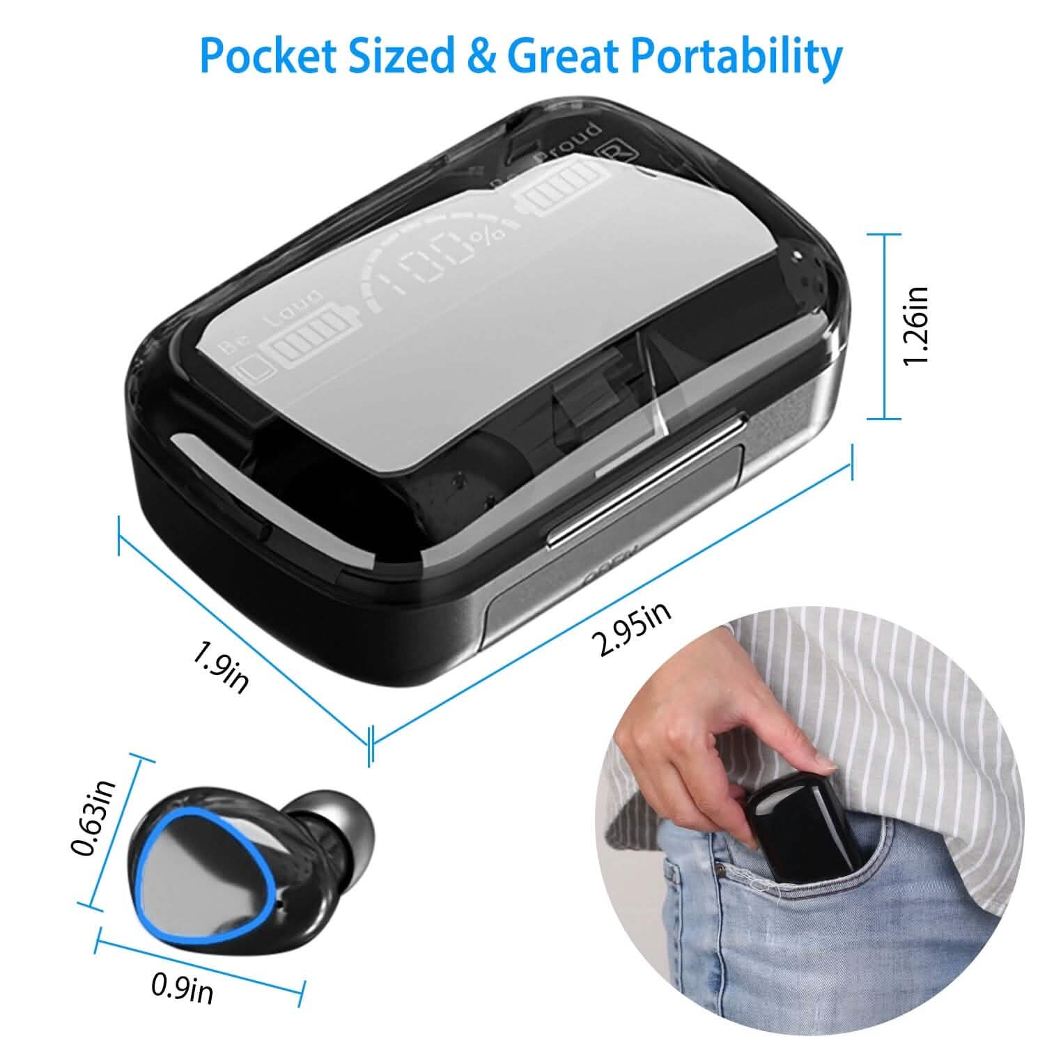 5.1 TWS Wireless Earbuds Touch Control Headphone