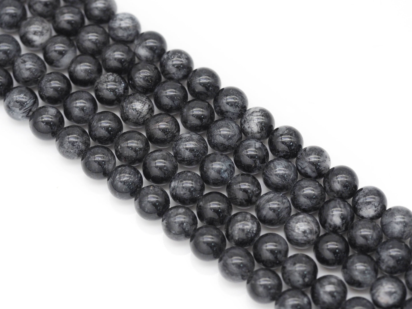 Top Quality Genuine Tourmalated Quartz Round Smooth Beads, Sku#U1371