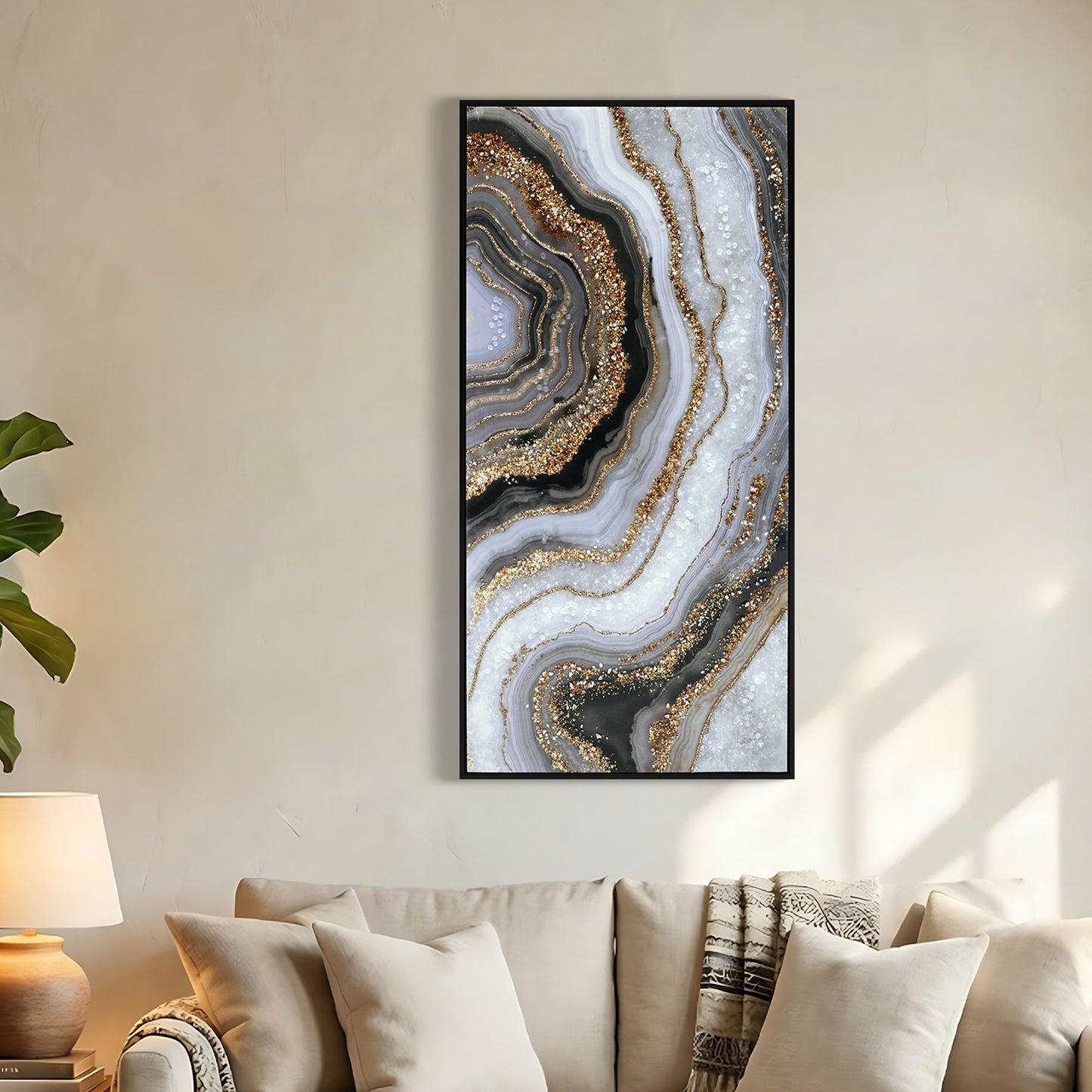 Black And Abstract Textured Canvas Art