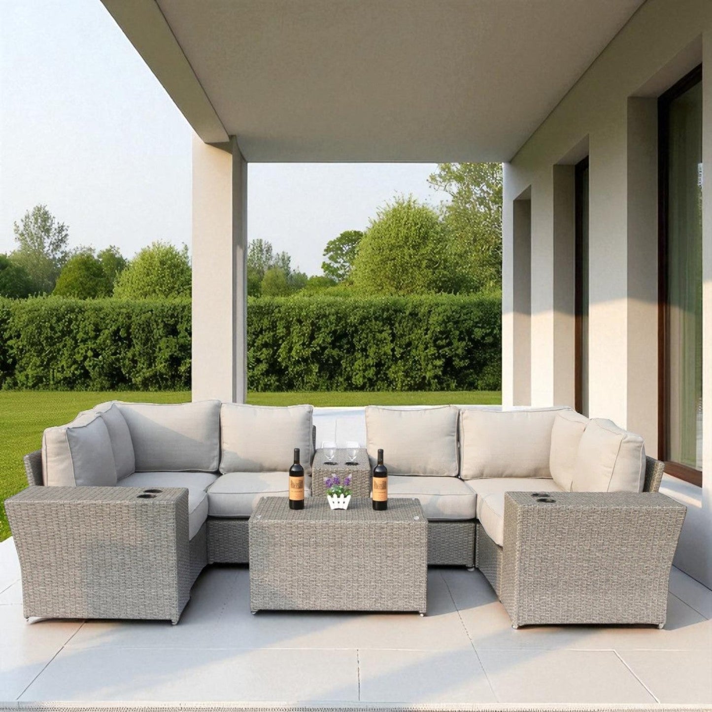 Fully Assembled 4-Seater Outdoor Modular Sectional Set