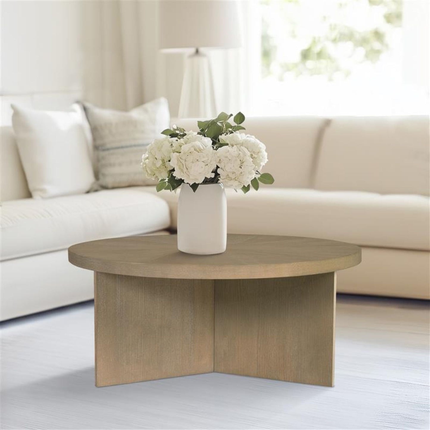 Round Coffee Table Reclaimed Greige
