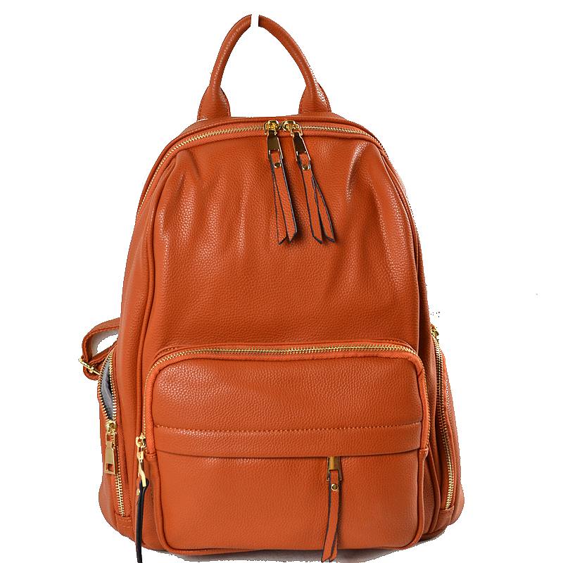 Elegant Soft PU Leather Bag Casual Shoulder Women's Backpack