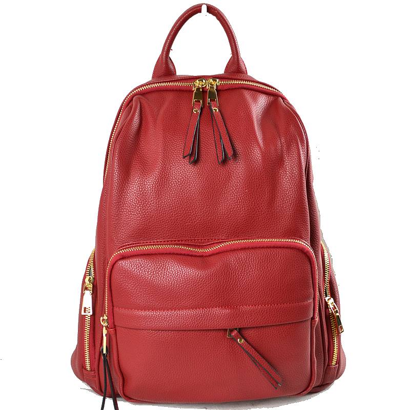 Elegant Soft PU Leather Bag Casual Shoulder Women's Backpack